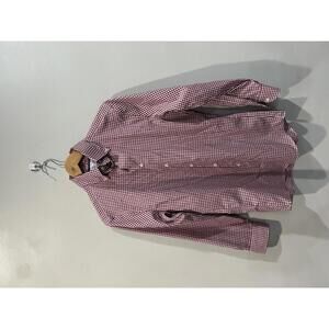 Charles Tyrwhitt Red Gingham Check Non-Iron Dress Shirt 14.5/32